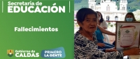 Mensaje de condolencias por el fallecimiento de la docente MARIA ELVIA PARRA CASTRILLON
